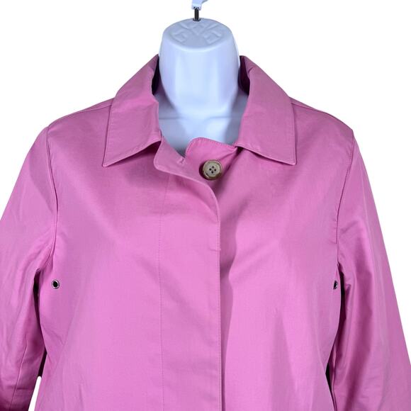 Vintage Y2K Gap Pink Rain Button Up Trench Coat Women's Medium 2000s Preppy - Picture 3 of 15